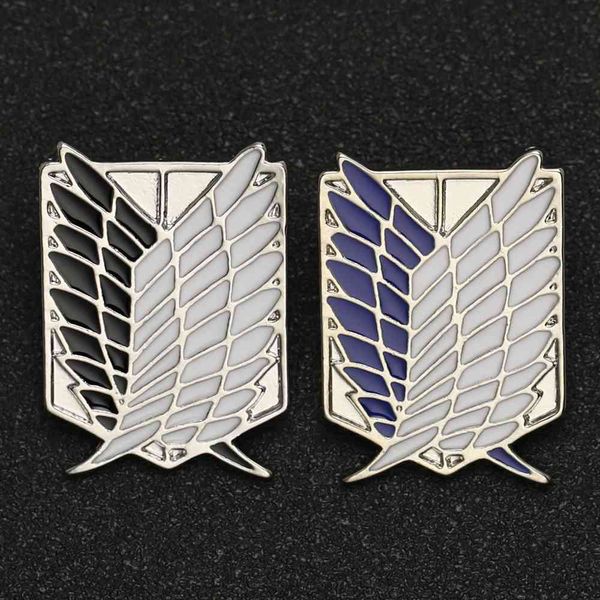 

attack on titan brooch pin wings of liberty dom scout regiment legion survey recon corp eren badge anime jewelry whole, Gray