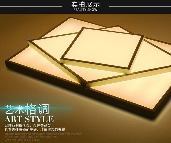 

ceiling lights led lamp simple modern wrought iron square living room atmosphere creative bedroom dining studghting