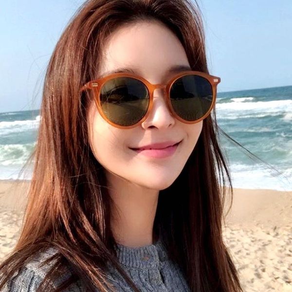 

sunglasses fashion cute vintage designer women brand round orange shades retro 90s candy color sun glasses female black frame le, White;black