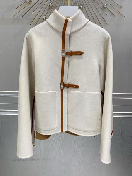 

women's jackets inside and outside of fund 2021 autumn winters is double color wool cloak 1022, Black;brown