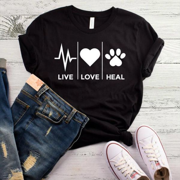 

live love heal and men women cotton casual funny lady yong girl tee higher quality drop s 467, White;black