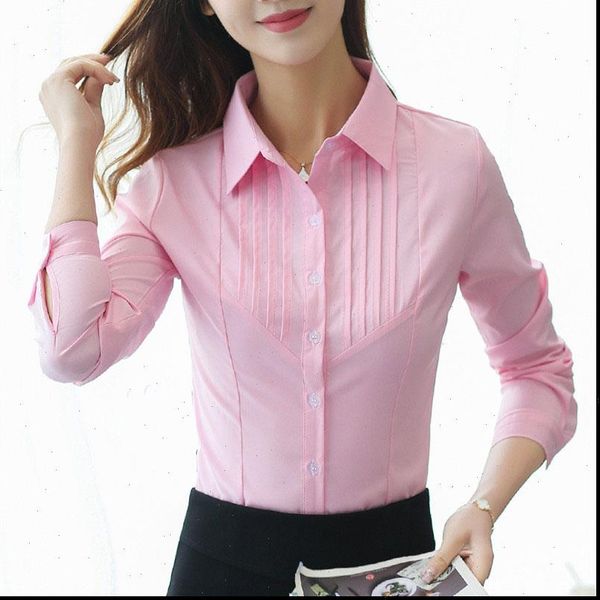 

office white pink women shirt long sleeve plus size 5xl blusa feminina