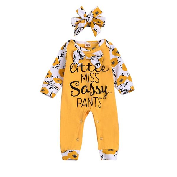 

jumpsuits spring autumn baby girls boys rompers toddlers fashion alphabetical print long sleeve jumpsuit+headband, Blue