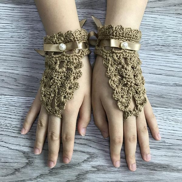 

sports gloves women fashion long arm crochet warmer knitting hollow mitten warm fingerless christmas accessories gift, Black