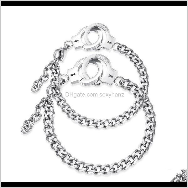 

link, drop delivery 2021 fashion charm women rose gold sier snake chain handcuff bracelet stainless steel jewelry punk trendy style girls br, Black