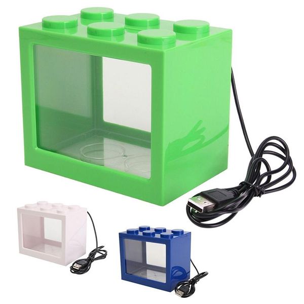 

aquariums mini usb led lighting clear fish tank ornament aquarium office deskdÃ©cor