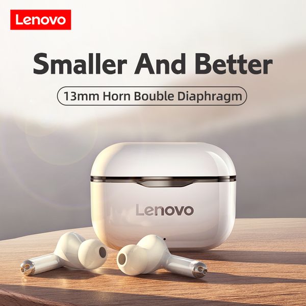 

lenovo lp1 wireless headphones sport waterproof bluetooth headphones 300mah charging box hifi stereo sound earphones with mic