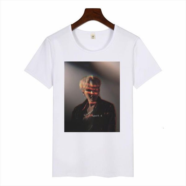 

Summer Funny Art Print Men Tops And Women Casual Harajuku Tshirts Female Agust D Graphic Tees, White;black