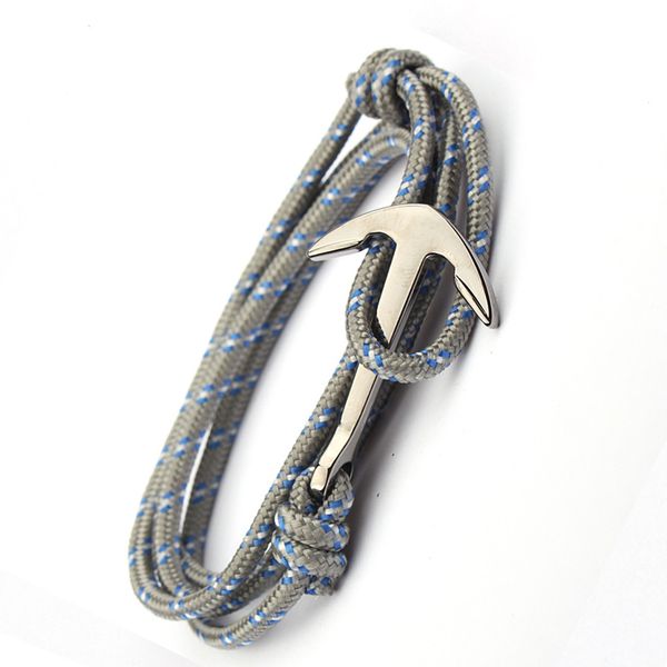 

Adjustable Paracord Metal-Anchor Bracelet Woman Men Charm Bracelets Nylon Rope Chain Armband Vintage Bangles