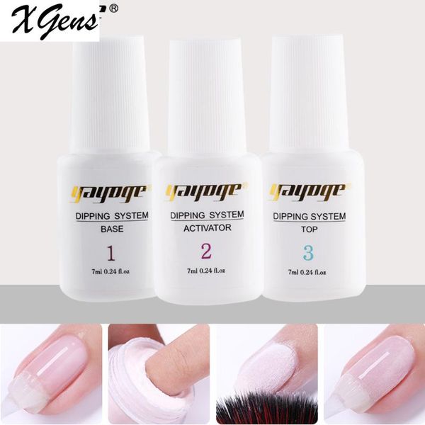 

nail gel xgens dipping powder system clear base coat activator fast dry brush saver art no need lamp cure, Red;pink