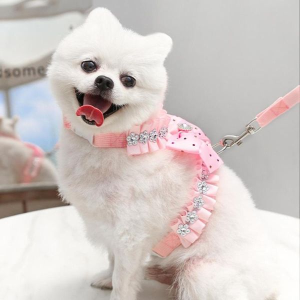 

dog collars & leashes traction rope set washable harness leash adjustable dress-up stylish cats dogs chest strap kit