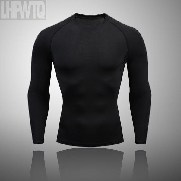 

running jerseys men compression t shirt fitness tight long sleeve sport training jogging shirts gym sportswear quick dry rashgua, Black;blue