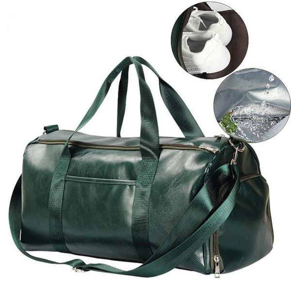 

duffel bags dry leather gym bag of plutonium fitness training with shoes ppocket shoulder sports travel men's solid