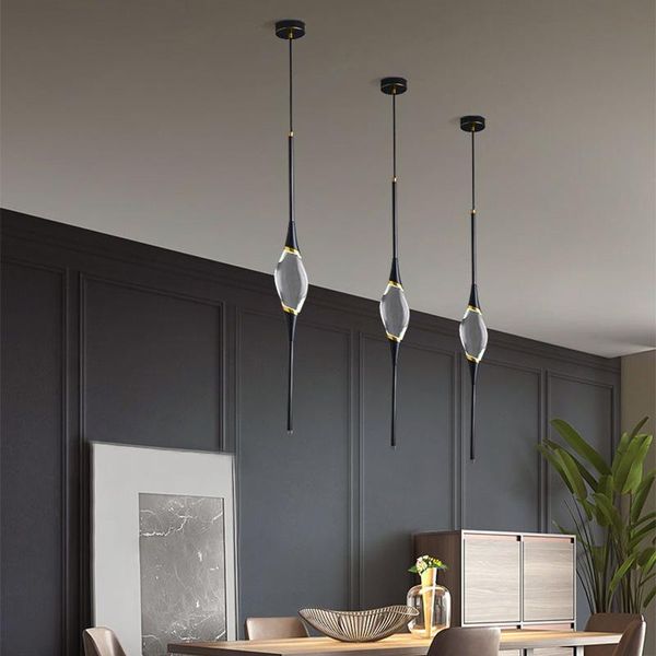 

pendant lamps bedside small chandelier postmodern simple dining room single bedroom nordic living bar copper crystal