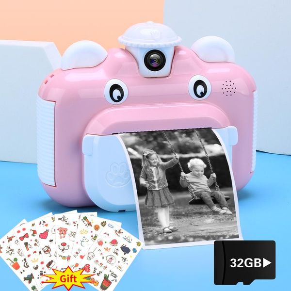 

children instant print camera 1080p digital for kid po toy with thermal paper 32gb card cameras