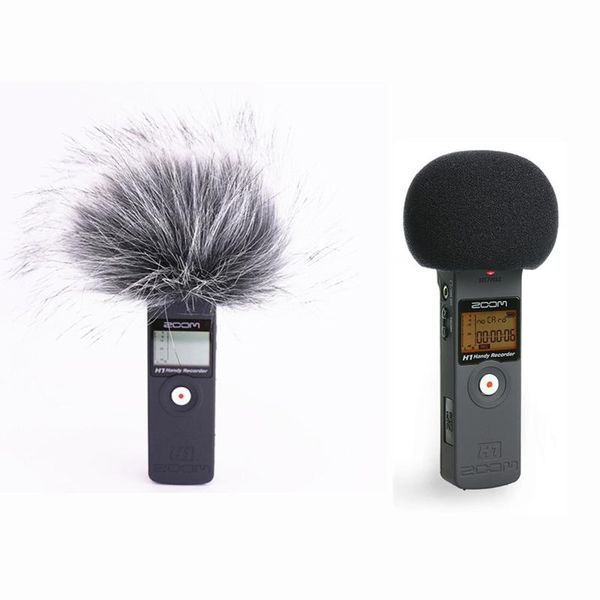 

microphones zoom h1 h1n handy deadcat windshield furry windscreen muff for recording microphone accessories cover noise cancelling stereo