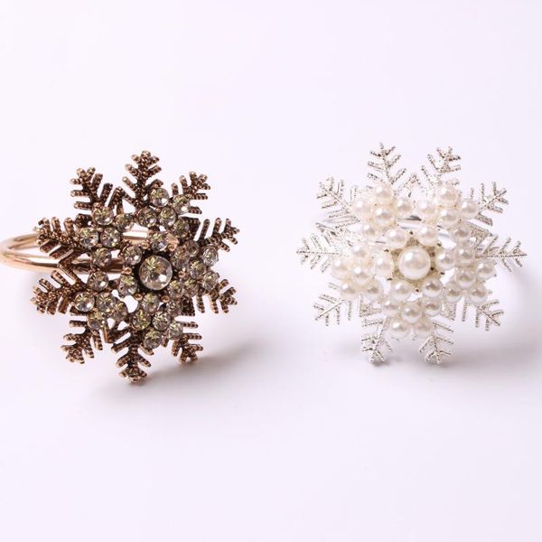 

6pcs/metal christmas snowflake napkin ring deskdecoration used for wedding banquet, el cocktail party, family gathering rings