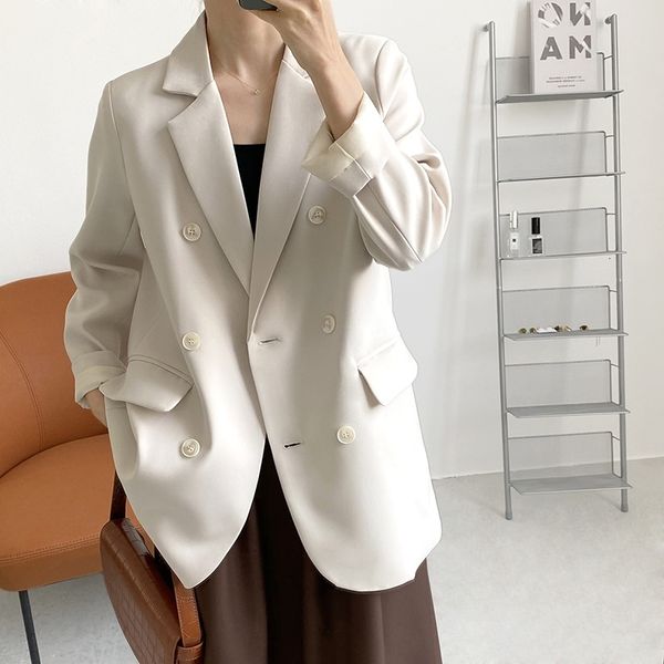 

women's suits & blazers spring coat turn down collar pink blazer feminino vintage ladies casaco for clothes evlj, White;black