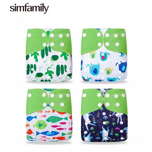 

[simfamily] 4pcs/set eco-friendly cloth baby diaper reusable adjustable diapers washable nappy cover fit 3-15kg