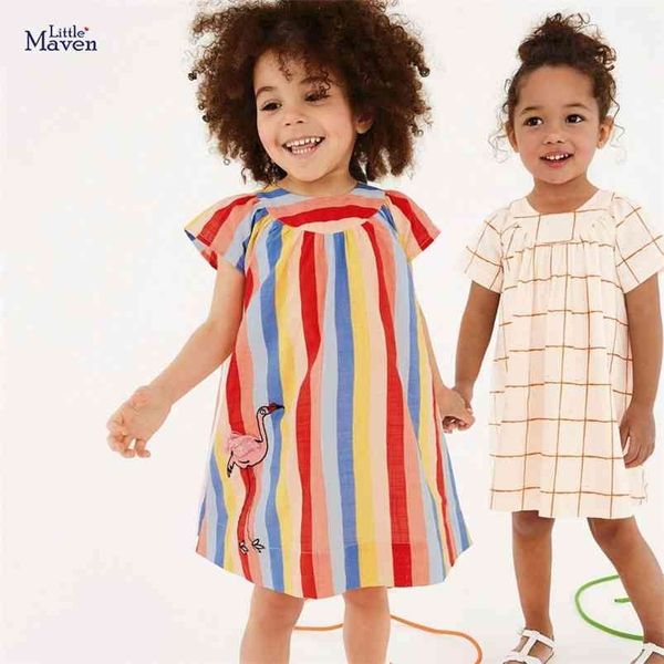 

little maven girls long sleeve dress flower print vestidos elegant peter pan collar baby infant cotton 210915, Blue;red