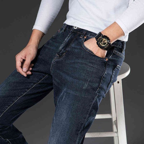 

2021 autumn blue youth high-grade jeans elastic cat beard trend men's pants