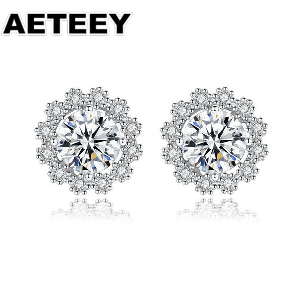 

passed diamond test excellent moissanite snowflake earrings 925 sterling silver perfect cut 0.5ct stone stud jc-06, Golden;silver