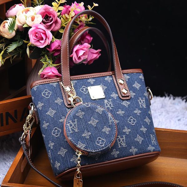 

evening bags female bag 2021 luxury fashion leather denim handbag all-match casual messenger women purse and handbags