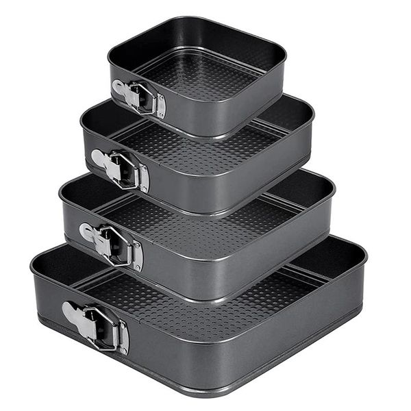 

other bakeware set of 4 springform cake tin, 22/24/26/28 cm, square, baking tin with non-stick coating, leak-proof