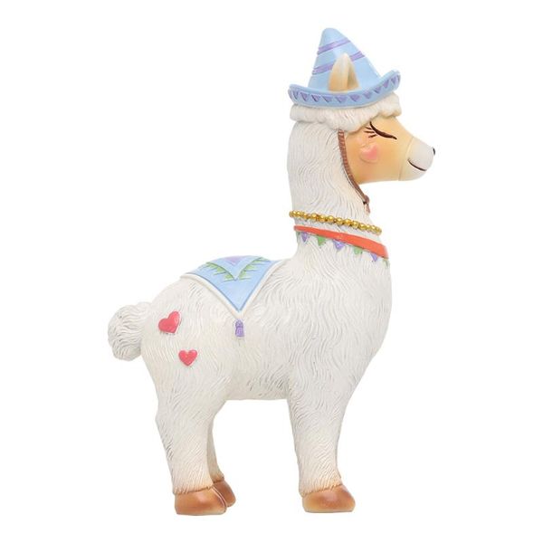 

craft tools alpaca statue decor adorable resin figurine home car decoration (white)
