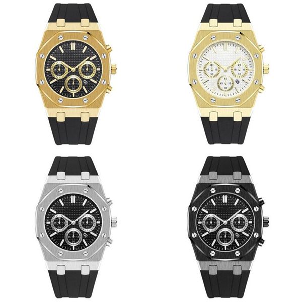 

fashion silicone strap watch mens brand military sports watches auto date men dress designer wristwatch wholesale male gifts wristwatches lu, Slivery;brown