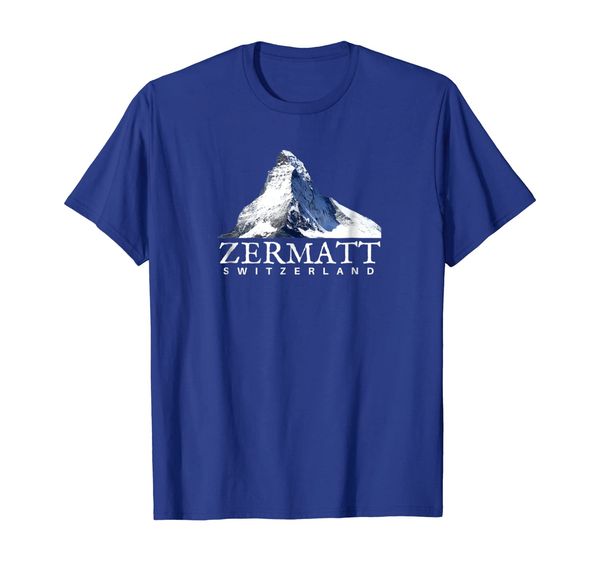 

zermatt switzerland t-shirt, swiss alps mountain tee, White;black