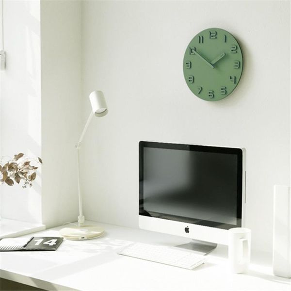 

wall clocks modern chic ins mdf board clock nordic round minimalist colorful artistic silently suzuki for cafe home decor bedroom