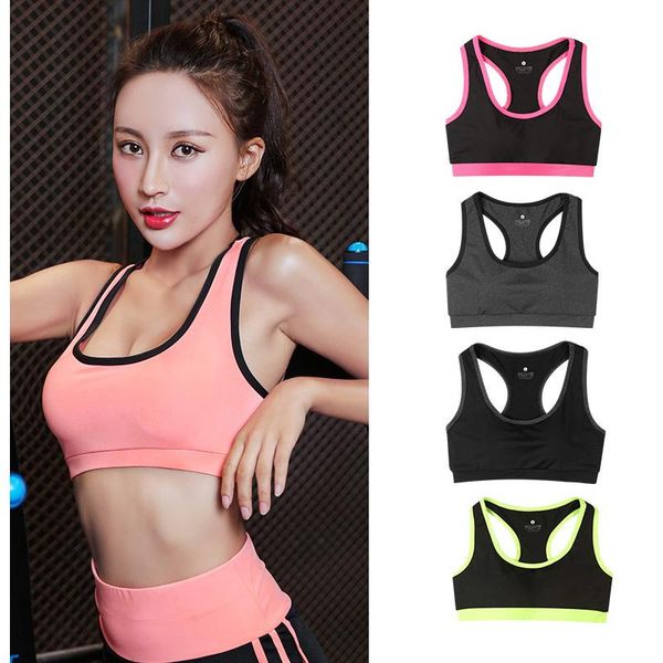

yoga outfit shockproof quick dry sports bra for women gym padded gathered running seamless workout fitness