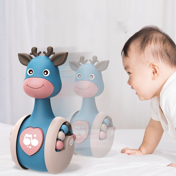 

Sliding Deer Baby Tumbler Rattle Learning Education Toys Newborn Teether Infant Hand Bell Mobile Stroller Vocal Roly-Poly Toy