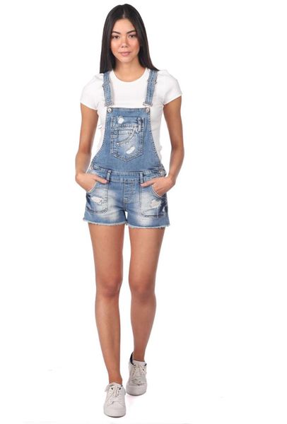 

women's shorts blue white women jean jumpsuit, White;black