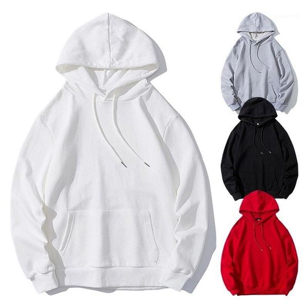 

men's hoodies & sweatshirts men women casual solid autumn winter warm fleece long sleeve pullover fashion hip hop streetwear hooded, Black