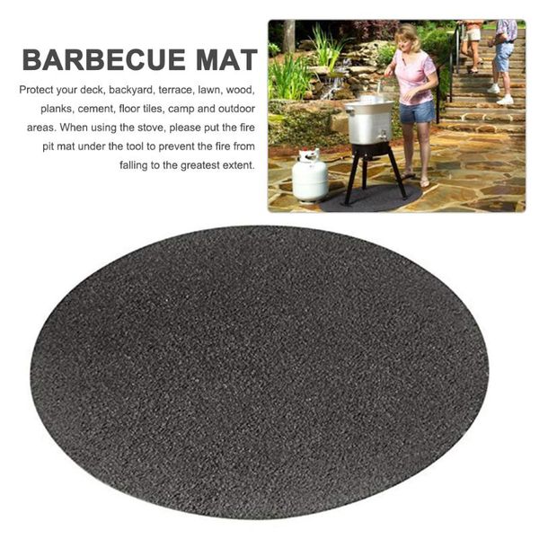 

tools & accessories flame retardant bbq grill floormat round fireproof heat resistant outdoor barbecue floor pad for deck backyard protectio
