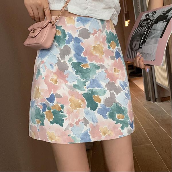 

mishow women skirt spring summer fashion floral skirts a line lady elegant bottoms femme clothing mx20b1766 drop, Black