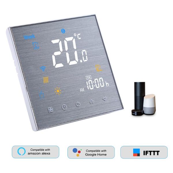 

smart home control wifi thermostat for electric/water heating digital temperature controller large lcd display touch button voice