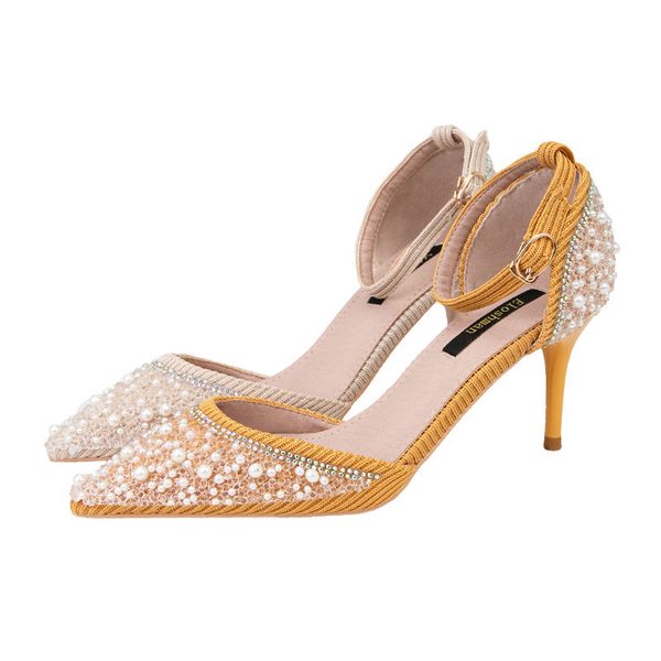 

diamond pointed hollow high heels show thin heel high heels with sandals, Black