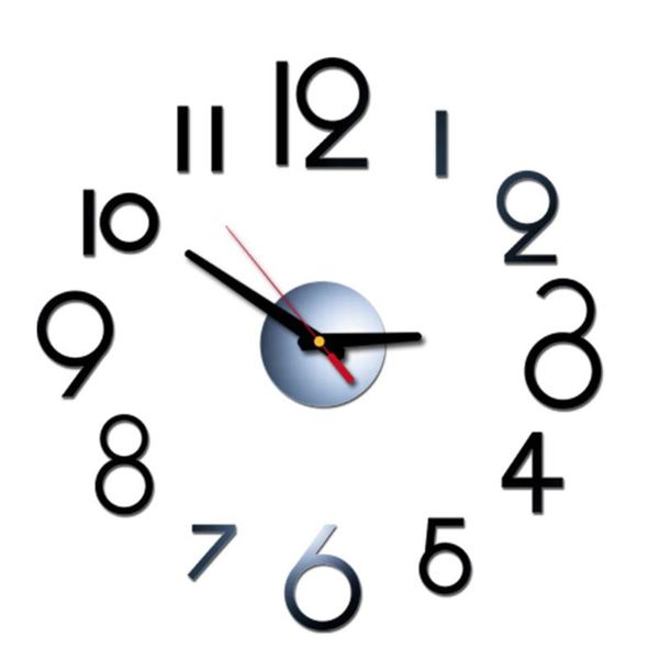

silent for home convenient decorative wall clock acrylic mirror battery operated simple full digital modern gifts diy bedroom clocks