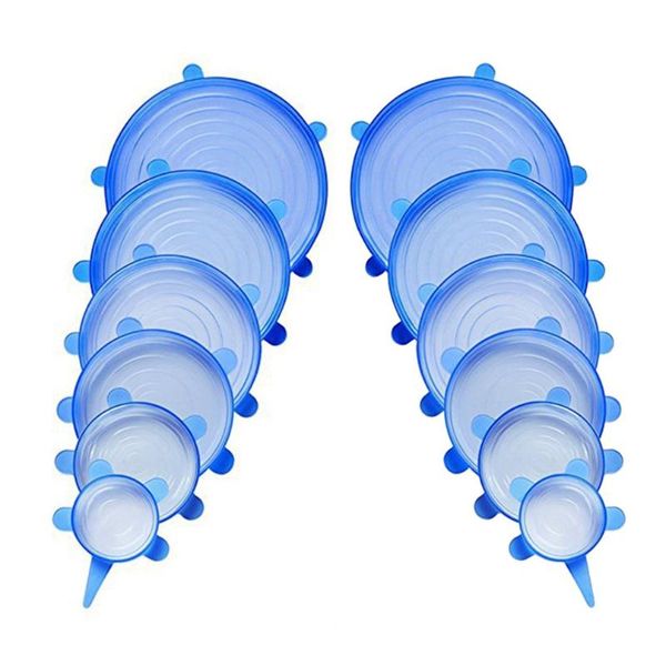 

storage bottles & jars silicone fresh-keeping cover 12-piece stretchable multi-function fruit and vegetable cling film preservation bowl