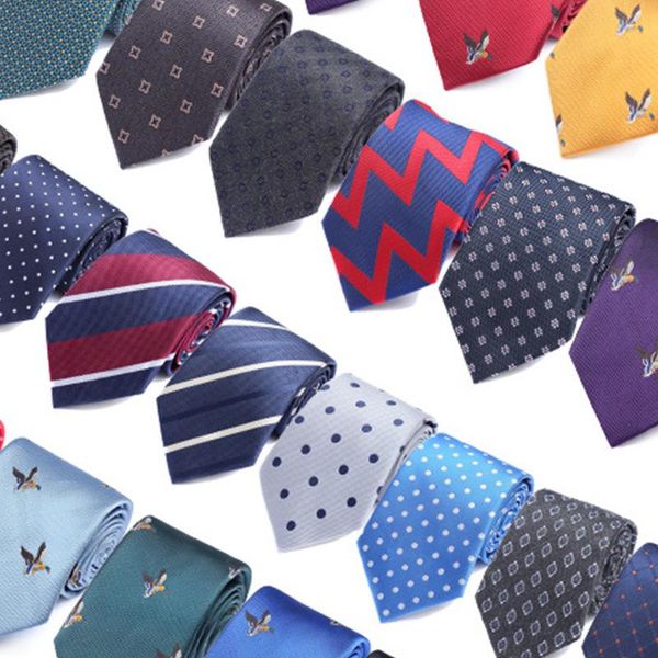 

bow ties 8cm fashion polka dots mens neck for man casual striped tie gravata skinny wedding business neckties polyester, Black;gray