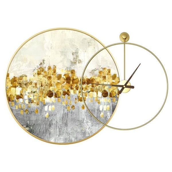 

wall clocks luxury gold clock large metal watch home living room decoration silent modern gift