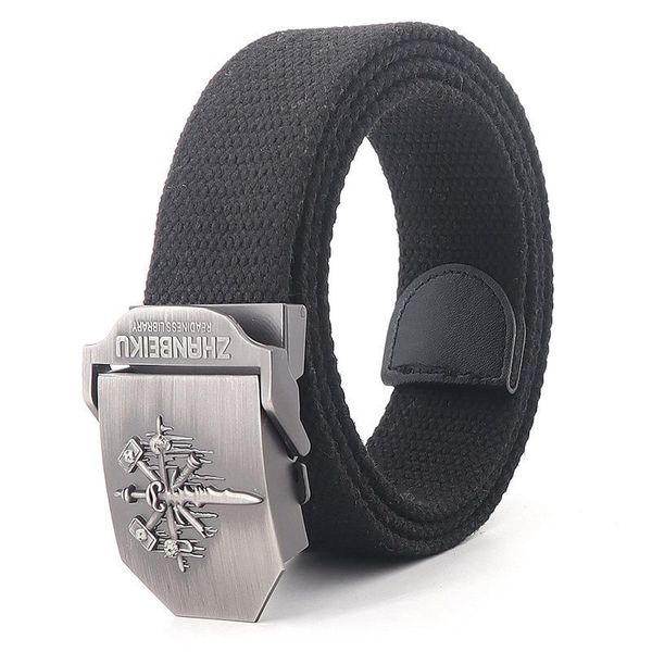 

belts mens metal slide buckle waist breathable canvas military fashion jeans accessories army funs outdoor leisure cinto black, Black;brown