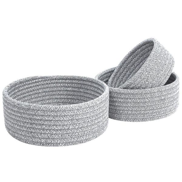 

storage baskets design set of 3 cotton rope nesting bowls, catch all basket, cute closet and bins for shelves, table basket