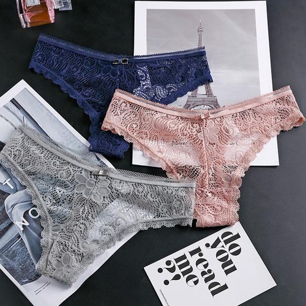 

women's panties 3pcs lace for women underwear transparent low-waist thong female seamless g-string lingerie, Black;pink