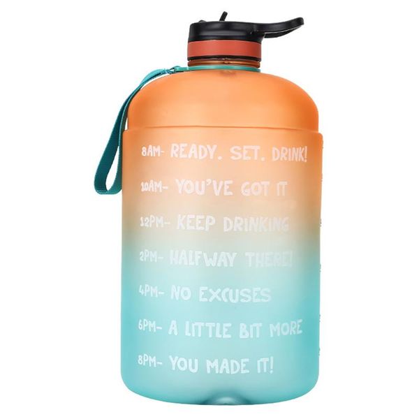 

water bottle 3.78l 128oz gallon with straw clear plastic drinking bottles gym