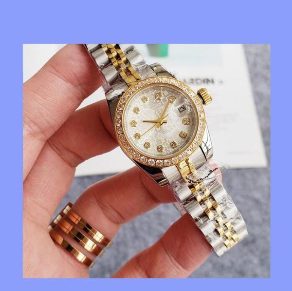 

multi-color women lady automatic diamonds sapphire crystal mechanical stainless steel luxury rose gold pink 36mm 26mm watch wristwatch, Slivery;brown