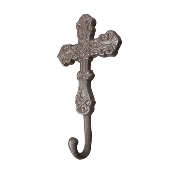 

antique rust finish cross shaped cast iron wall hook other home decor